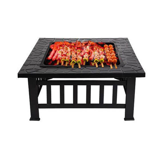 Square multifunctional iron window grill design Steel fire pit barbecue charcoal bbq grills