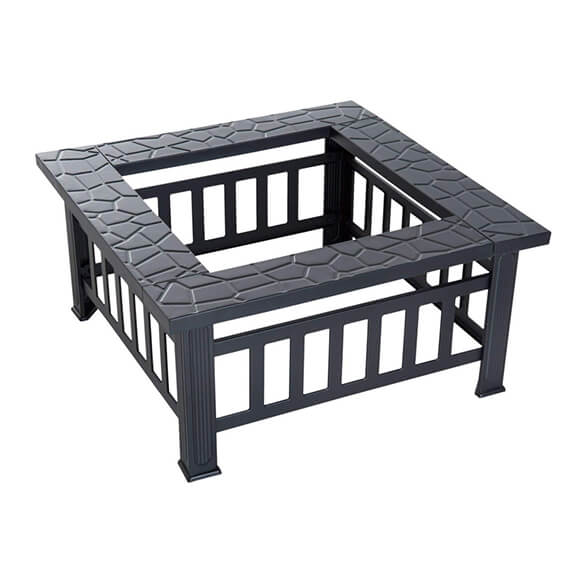 Square multifunctional iron window grill design Steel fire pit barbecue charcoal bbq grills