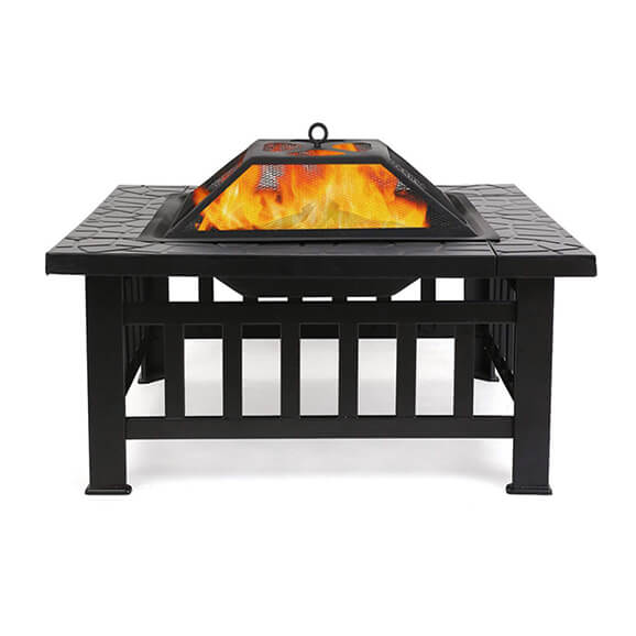 Square multifunctional iron window grill design Steel fire pit barbecue charcoal bbq grills