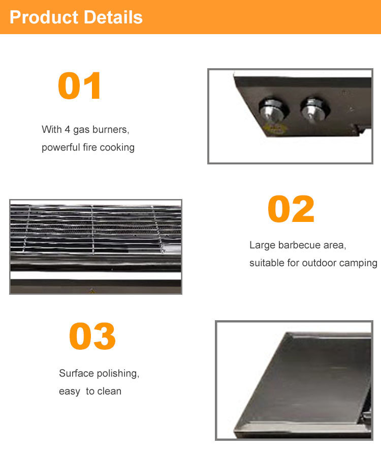 High quality flameless gas grill bbq greek stainless steel bbq grill plate bbq gas chicken grill machine