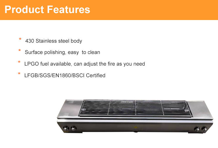 High quality flameless gas grill bbq greek stainless steel bbq grill plate bbq gas chicken grill machine