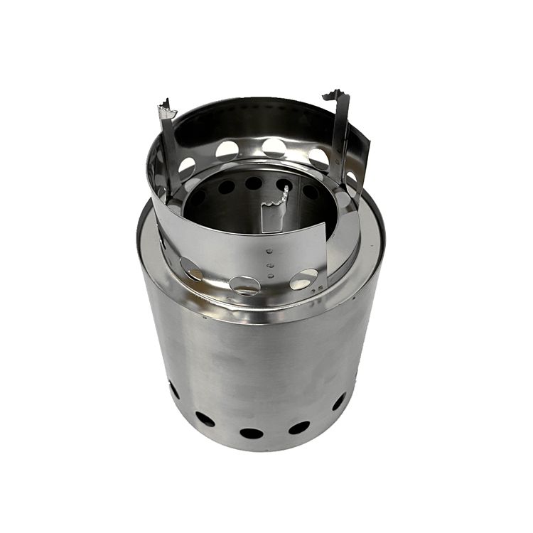 Easy assembled two parts hiking camping stove stainless steel