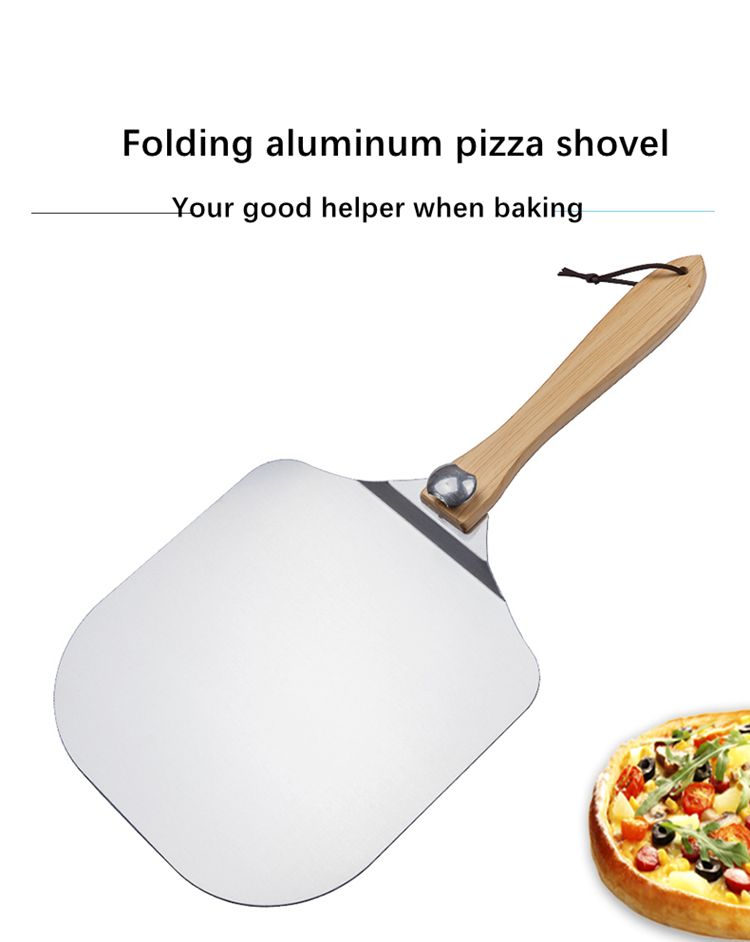 Hot sale aluminum foldable square wood handle pizza peel pizza shovel