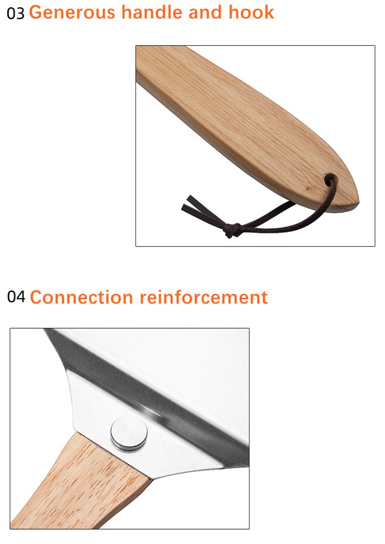 Hot sale aluminum foldable square wood handle pizza peel pizza shovel