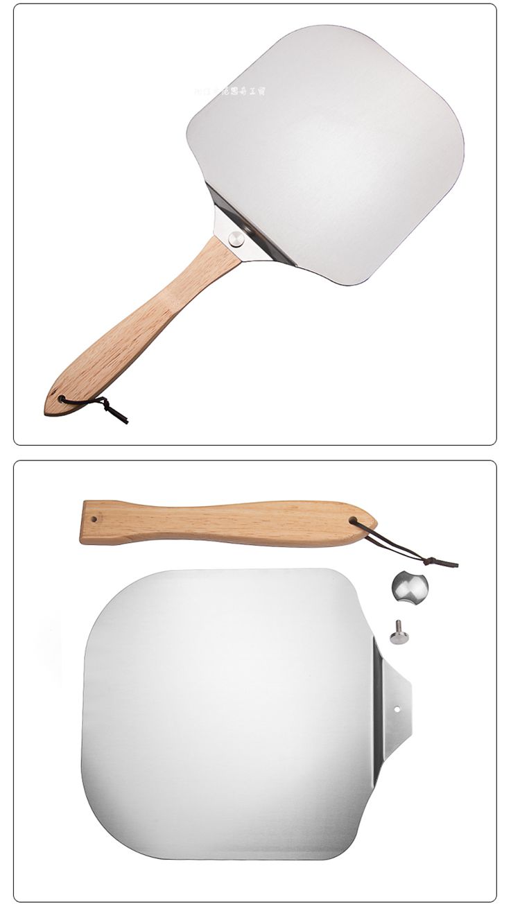 Hot sale aluminum foldable square wood handle pizza peel pizza shovel