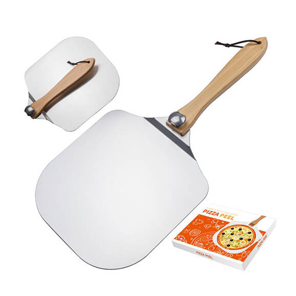 Hot sale aluminum foldable square wood handle pizza peel pizza shovel