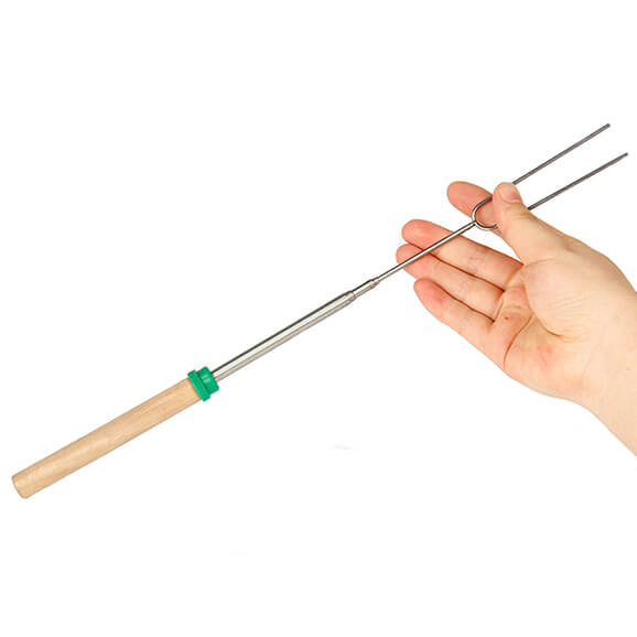 80 cm Extension-Type Rotate Stainless Steel Roasting Marshmallow Sticks Skewers Rotary BBQ Fork Tool Packing