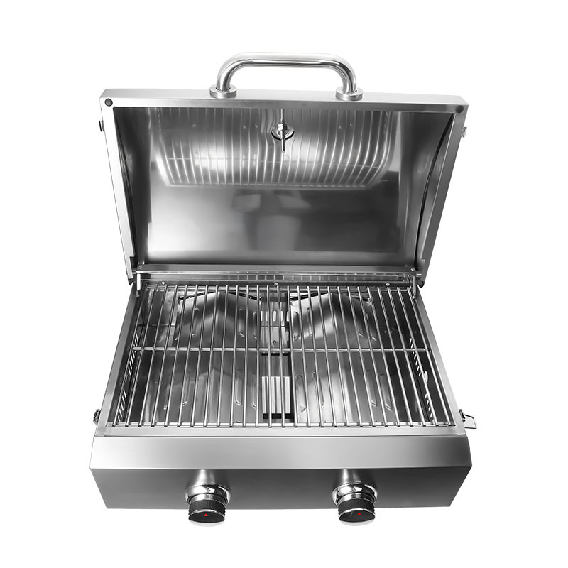 New two-burners tabletop portable grills portable propane grill stainless steel material easily cleaned and assembled factory manufacture