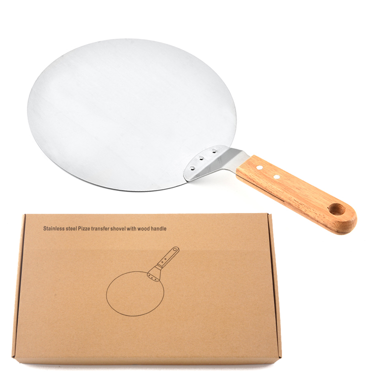 Hot selling round metal pizza peel Stainless steel Pizza Shovel OEM & ODM welcome