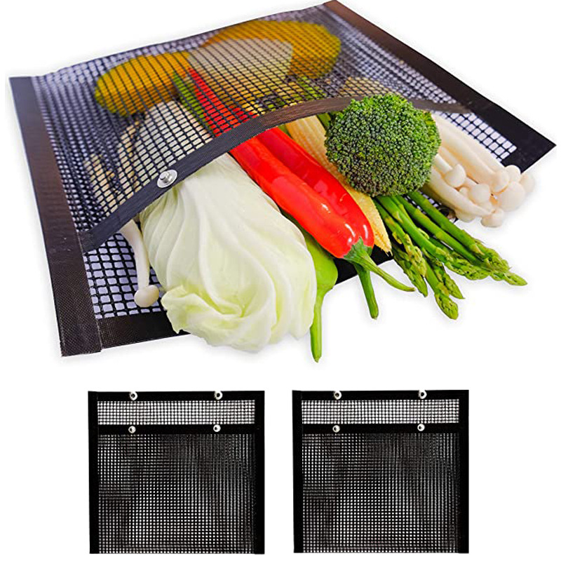 Hot sale Amazon non-stick mesh grilling bag high temperature resistant BBQ mesh grill bag factory direct