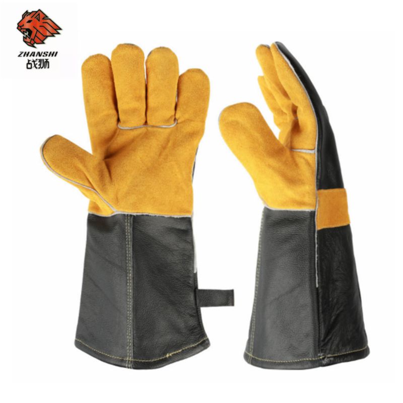 932F Fireproof leather bbq grill gloves outdoor Barbecue Baking Cooking Grill Oven Heat Resistant BBQ Gloves