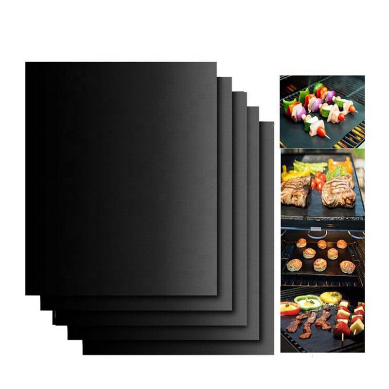 Heat-resistant fireproof bbq mesh mat Non-stick Barbecue mat washable baking fiberglass bbq grill mat with logo