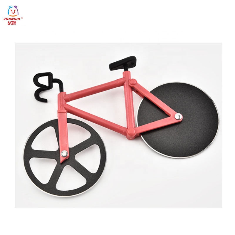 New design bicycle pizza cutter plastic disposable motorcycle pizza cutter pizza wheel cutter knife