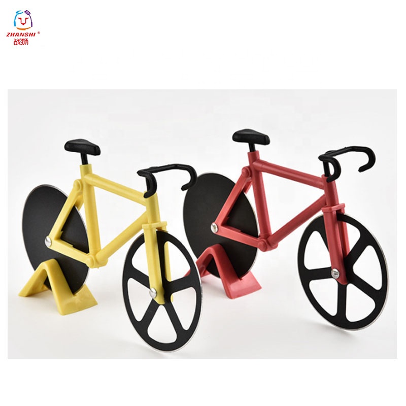 New design bicycle pizza cutter plastic disposable motorcycle pizza cutter pizza wheel cutter knife