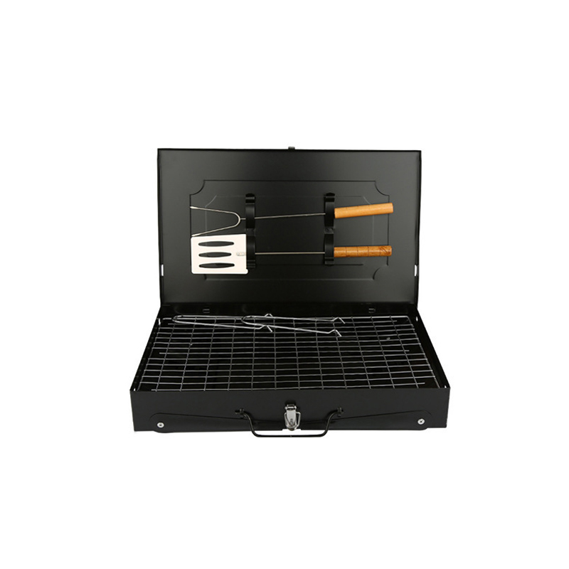 High Quality Camping Suitcase Charcoal BBQ Grill Foldable Barbecue Smoke Stove