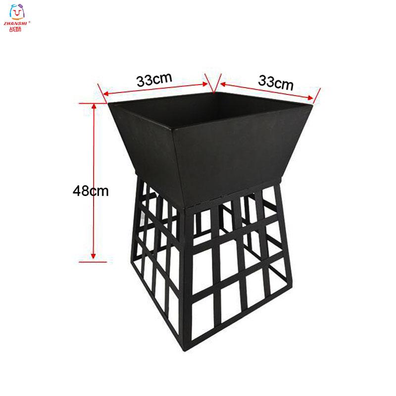 Outdoor Fire pit Metal Firepit Square brazier Table Backyard Patio Garden Stove Wood Burning Fire Pit