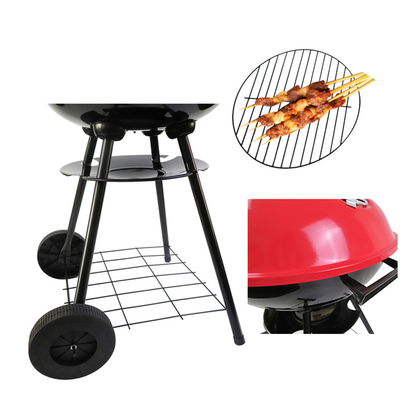 Easily Assembled Apple Type Charcoal Smokeless BBQ Grill Outdoor BBQ Trolley Camping