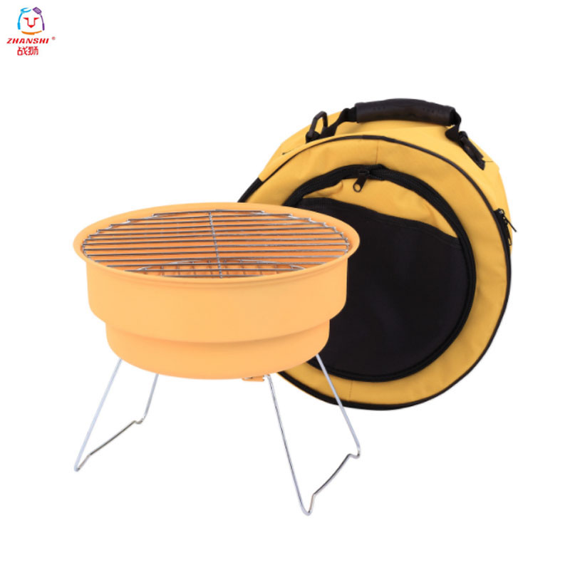 2022 New arrival portable round rotisserie charcoal bbq grill japanese tabletop bbq grill outdoor fire place brazier