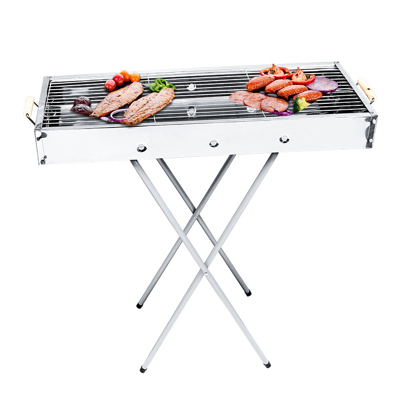 Hot selling outdoor camping portable box type barbecue grill home use charcoal BBQ grill