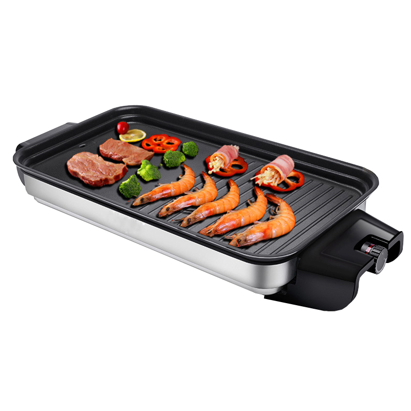 Commercial Smokeless Raclette Grill Korean Electric BBQ Barbecue Grill Baking Pan