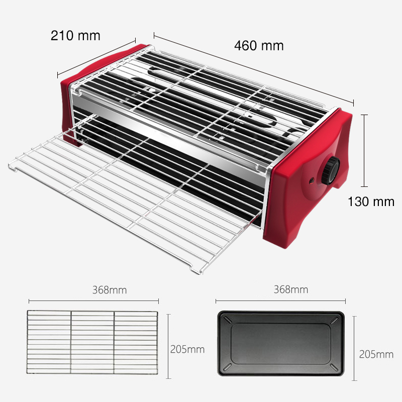 High Quality Double Layer Electric BBQ Barbecue Grill Smokeless Indoor Grill With Non Stick Grid For Sale