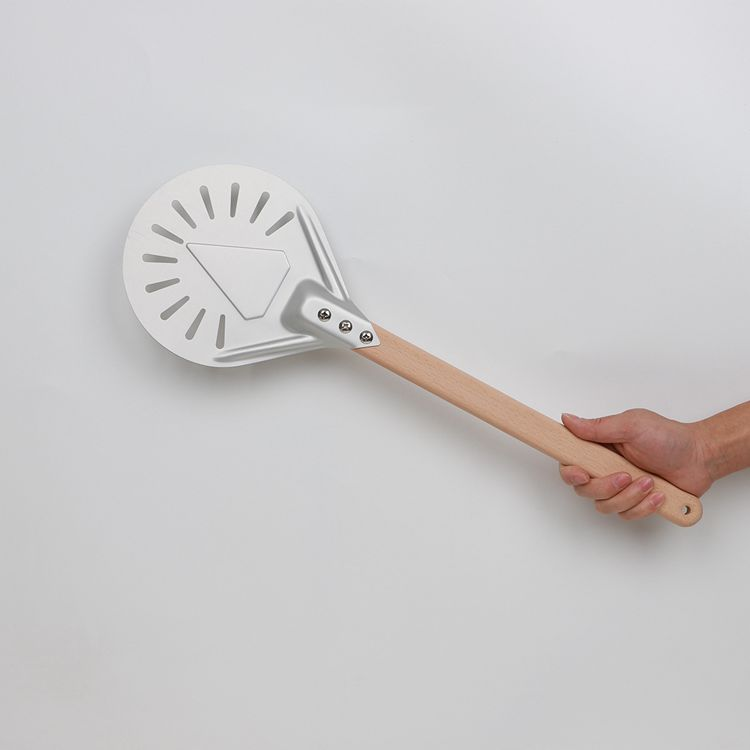 Wooden handle aluminum with holes custom personalized logo item turning pizza peel Pizza Shovel