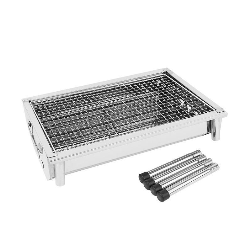 Camping picnic stainless steel outdoor charcoal barbecue grill mini portable rotisserie bbq grill garden