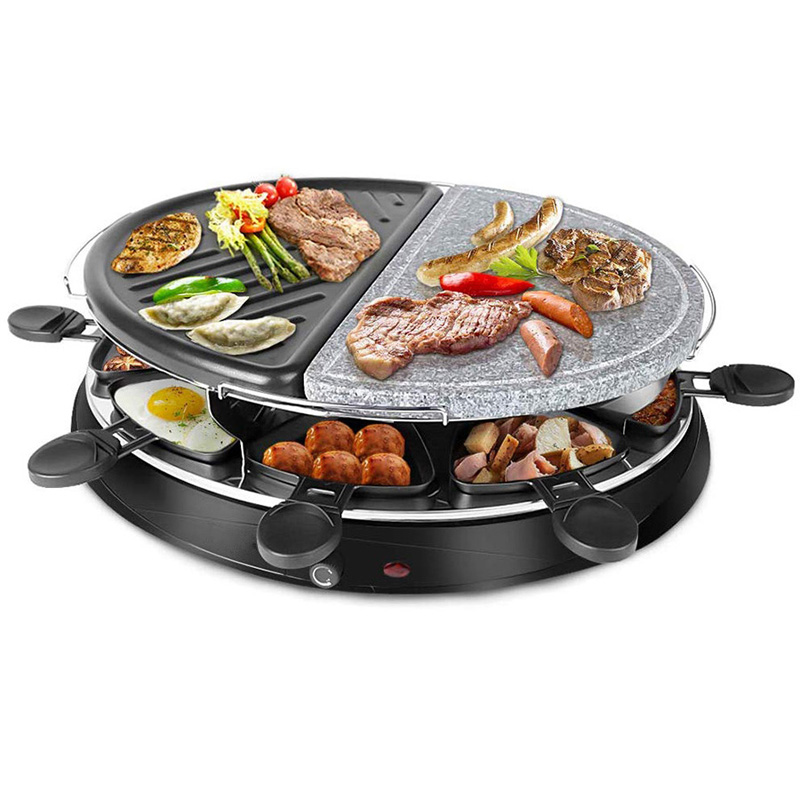 Stone Plate Griddle Barbecue Multifunction Indoor BBQ Table Meat Grill Electric Smokeless Raclette Grill