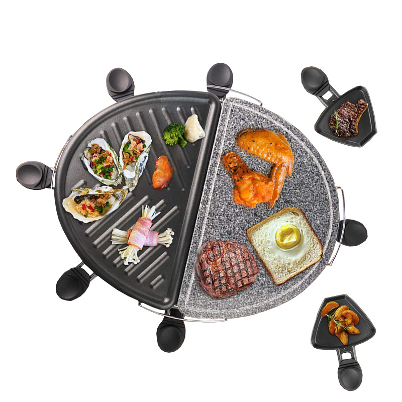 Stone Plate Griddle Barbecue Multifunction Indoor BBQ Table Meat Grill Electric Smokeless Raclette Grill