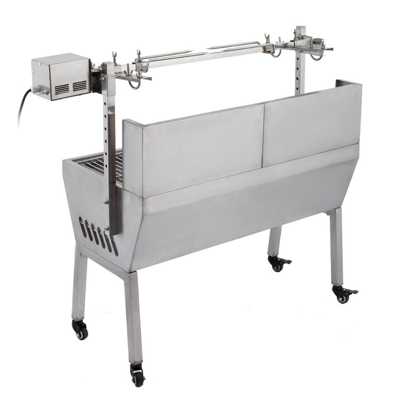 Stainless Steel Electric Rotary Chicken Grill Machine Rotating Rotisserie Suckling Pig Charcoal BBQ Grill