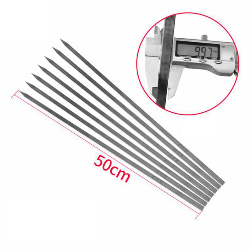 Eco-Friendly Reusable Stainless Steel BBQ Skewers Aluminum Kebab BBQ Sticks