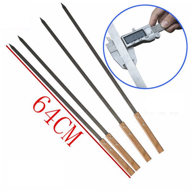 Eco-Friendly Reusable Stainless Steel BBQ Skewers Aluminum Kebab BBQ Sticks