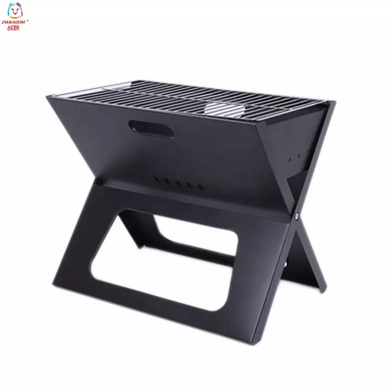 Small Portable outdoor camping X shape bbq grill bar bbq grill Foldable Notebook Charcoal barbecue Grill