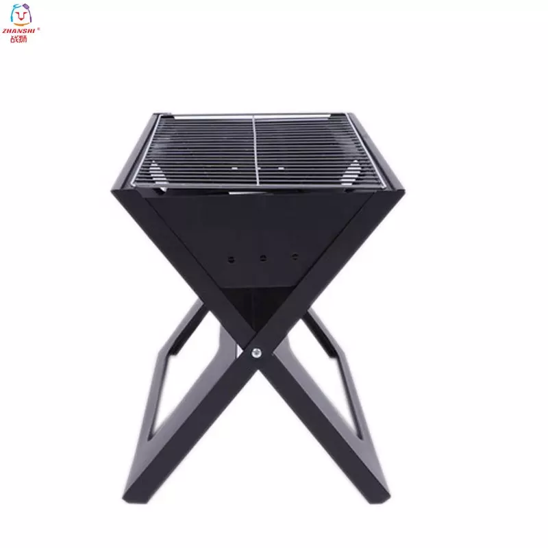 Small Portable outdoor camping X shape bbq grill bar bbq grill Foldable Notebook Charcoal barbecue Grill