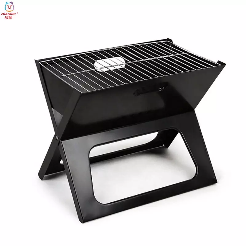 Small Portable outdoor camping X shape bbq grill bar bbq grill Foldable Notebook Charcoal barbecue Grill