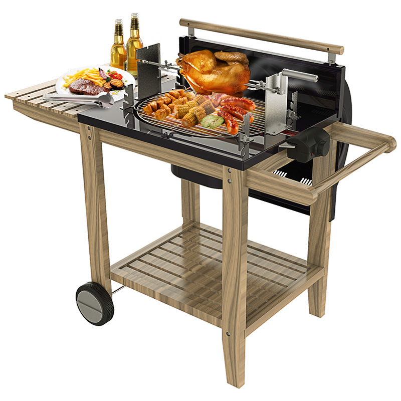 New design multifunctional trolley charcoal Electric Shared BBQ Grill courtyard family dinner