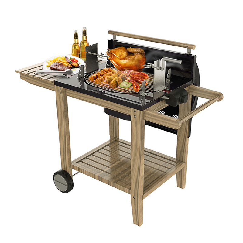 New Upgrade Movable Trolley Type Charcoal Electric Barbecue Grill Outdoor Garden Smokeless BBQ Stove