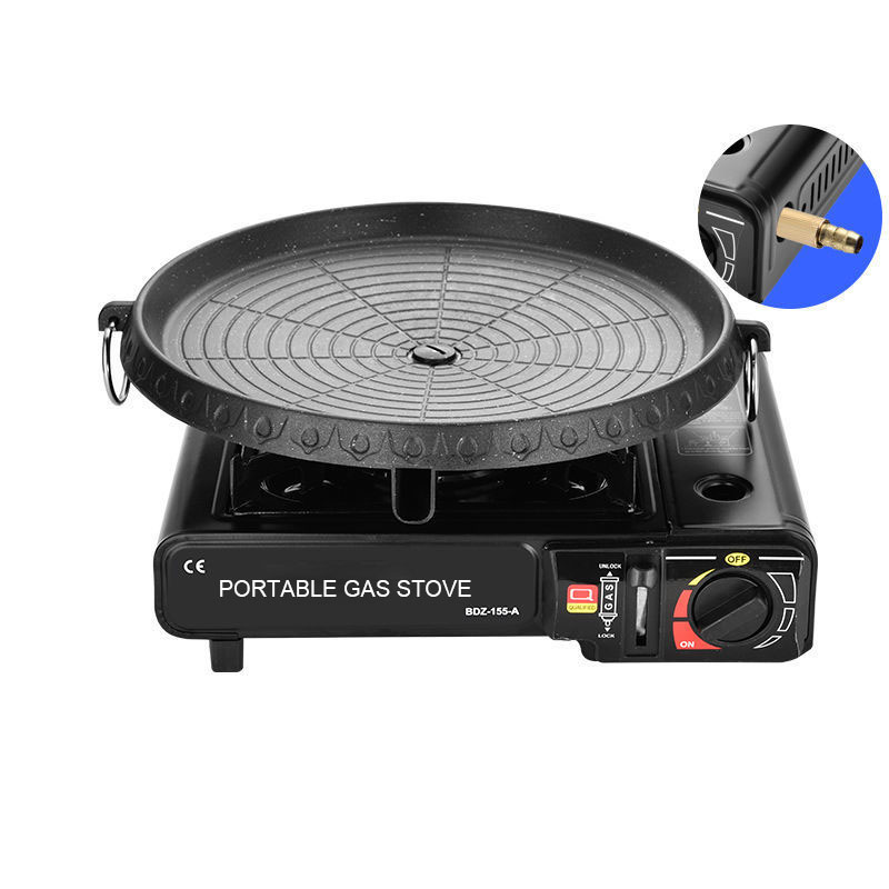 Amazon Hot Sale Outdoor Portable Dual-Use Gas Grill Single Burner Butane Liquefied Gas Cooking Cassette Stove