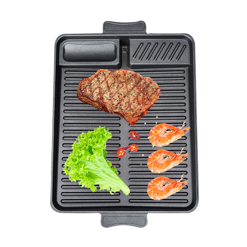 Amazon Korean Style Cassette Stove Aluminum Alloy BBQ Plate Maifan Stone Non-stick Rectangular Frying Pan