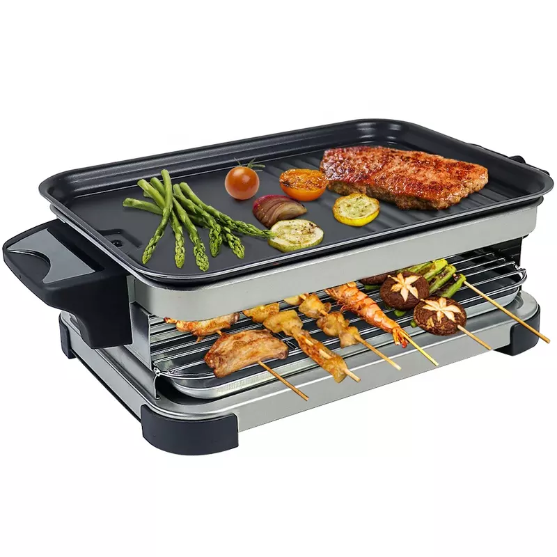 Household dinner electric baking pan indoor BBQ Grill kitchen tabletop grill non-stick coating