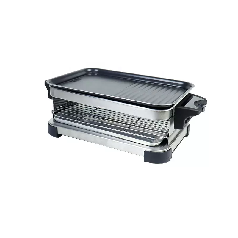 Household dinner electric baking pan indoor BBQ Grill kitchen tabletop grill non-stick coating