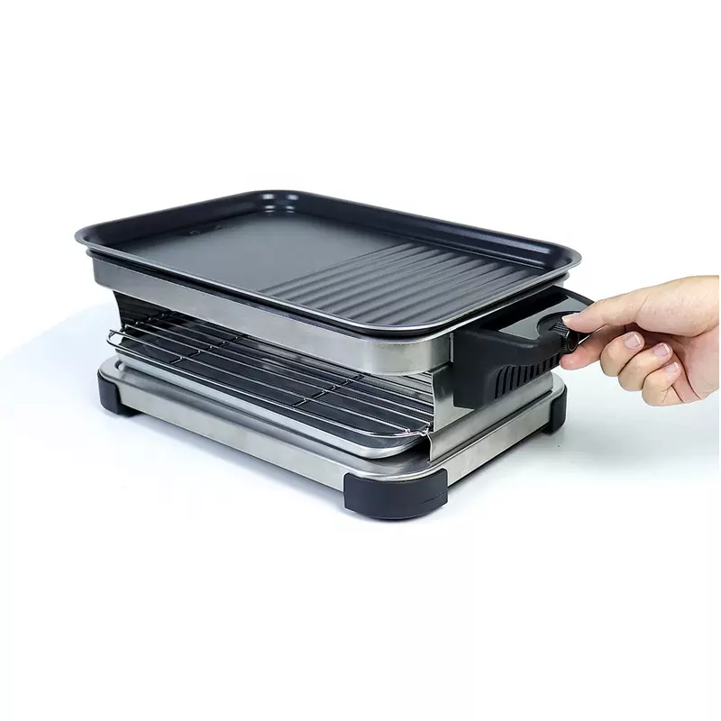 Household dinner electric baking pan indoor BBQ Grill kitchen tabletop grill non-stick coating