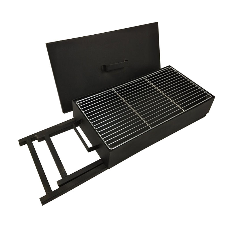 Outdoor Courtyard Large X-Shaped Grill With Cover Adjustable Height Foldable Charcoal BBQ Barbecue Grill