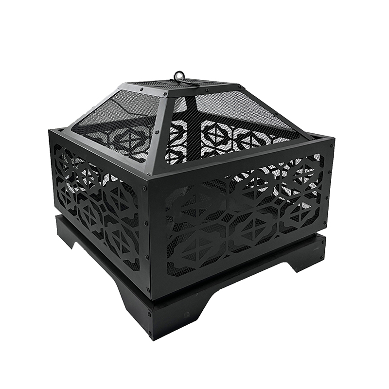 Detachable Large Square Outdoor Brazier Charcoal Heating Grill Fire Bucket Courtyard Heater