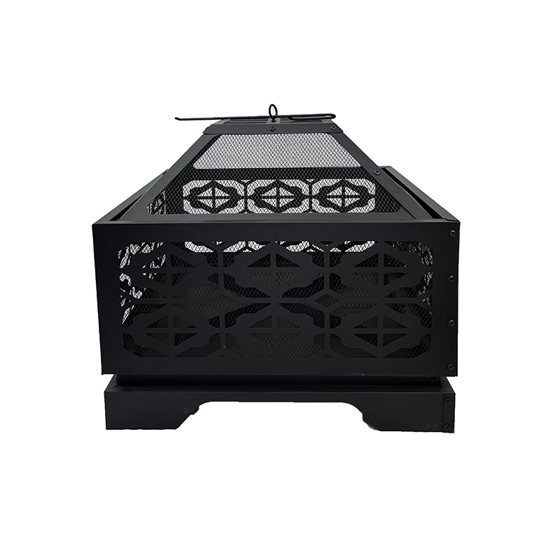 Detachable Large Square Outdoor Brazier Charcoal Heating Grill Fire Bucket Courtyard Heater