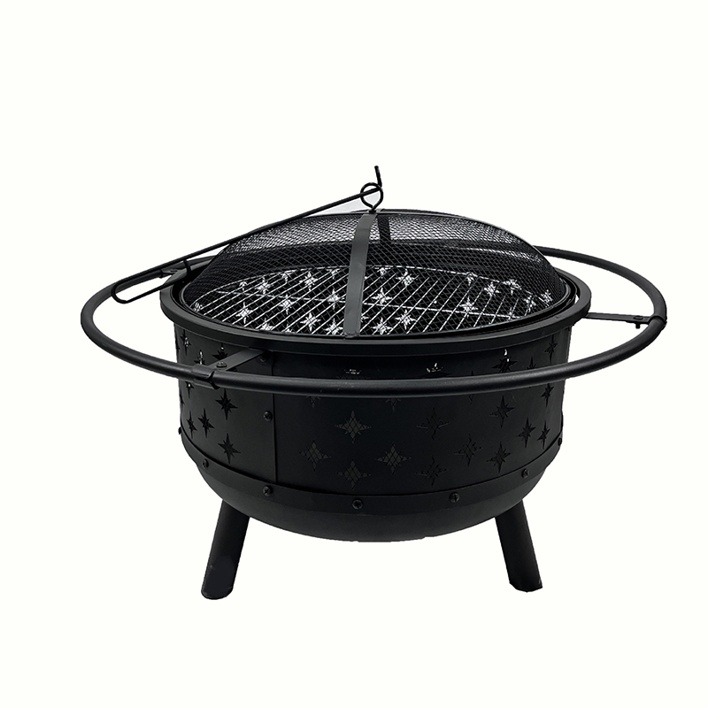 Backyard Firewood Heater Camp Stove Boil Water Barbecue Cooker Outdoor Round Fire Pit Barrel Brazier