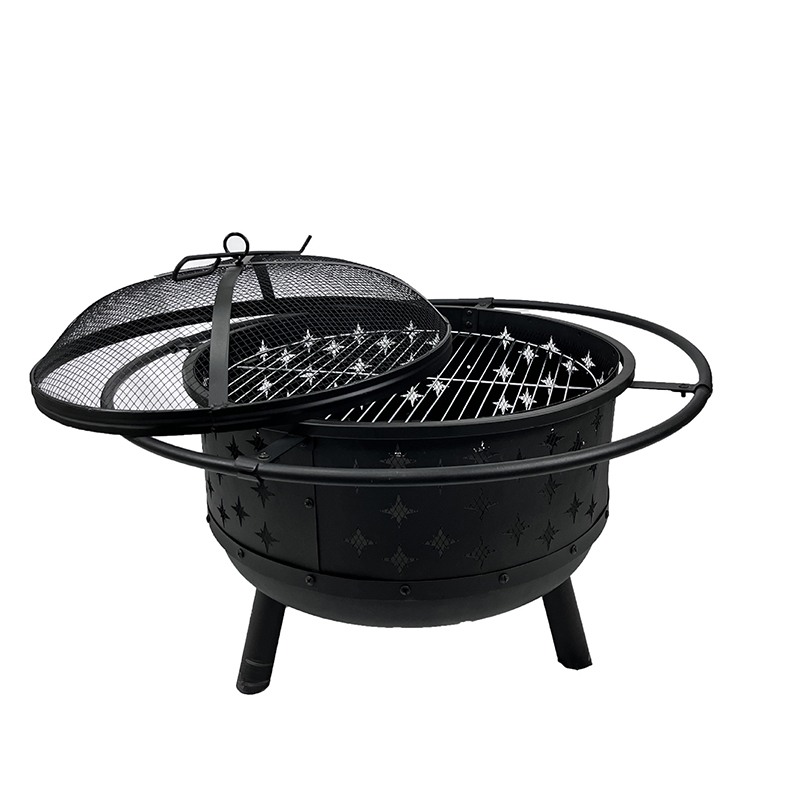 Backyard Firewood Heater Camp Stove Boil Water Barbecue Cooker Outdoor Round Fire Pit Barrel Brazier