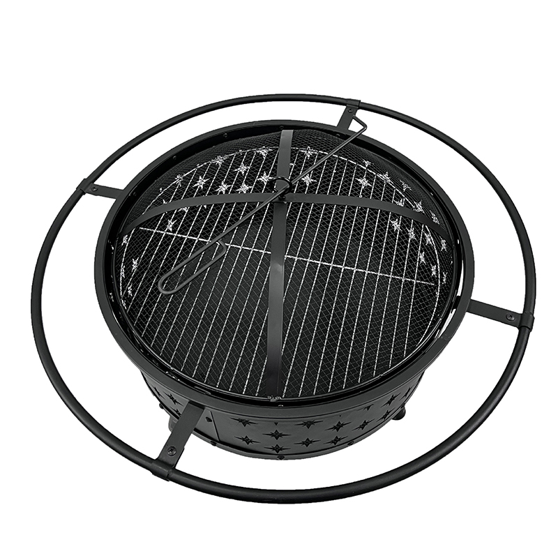 Backyard Firewood Heater Camp Stove Boil Water Barbecue Cooker Outdoor Round Fire Pit Barrel Brazier