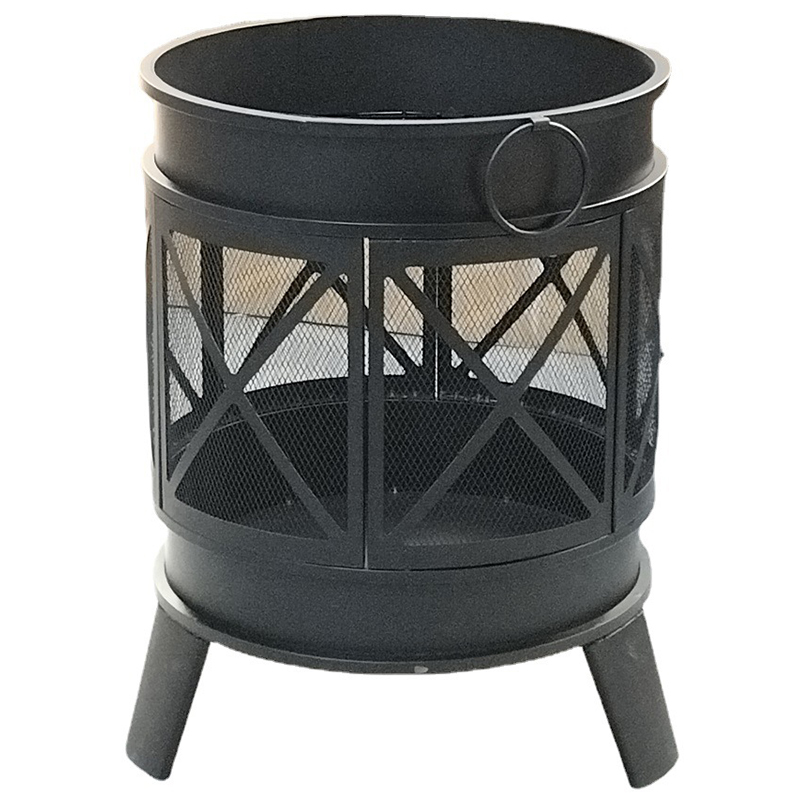 Outdoor Camping Portable Metal Deep Basket Charcoal Heating Round Fire Pit Wood Burning Stove